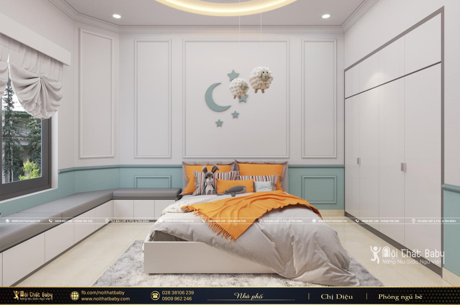 Thiết kế nội thất phòng ngủ bé trai hiện đại tại Vĩnh Long